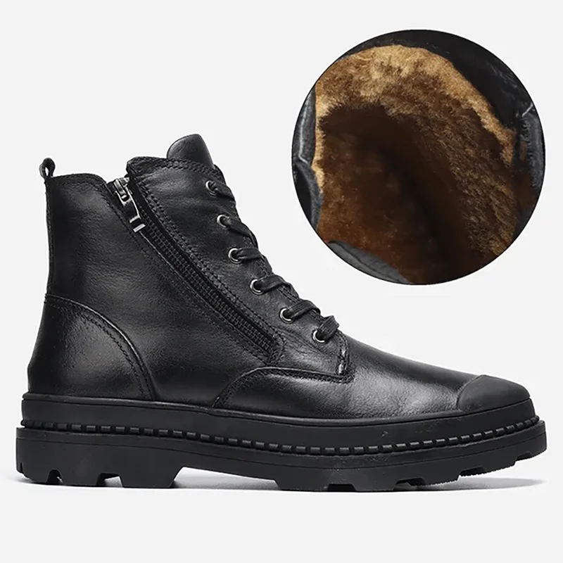 Zachary | Men’s Urban Leather Ankle Boots with Side Zip - Image 9